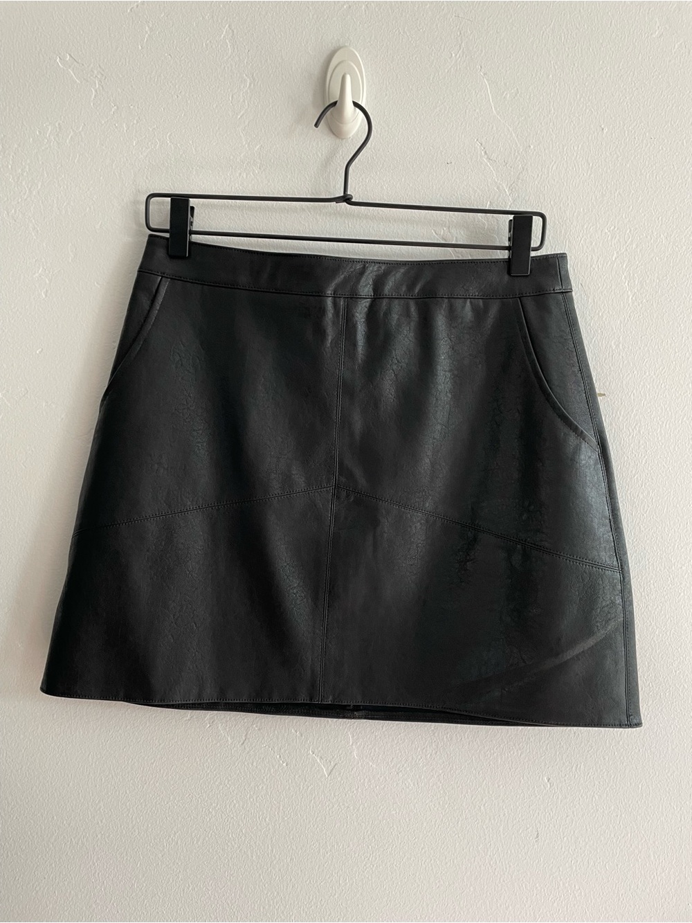 Lulu's Black Faux Leather Mini Skirt